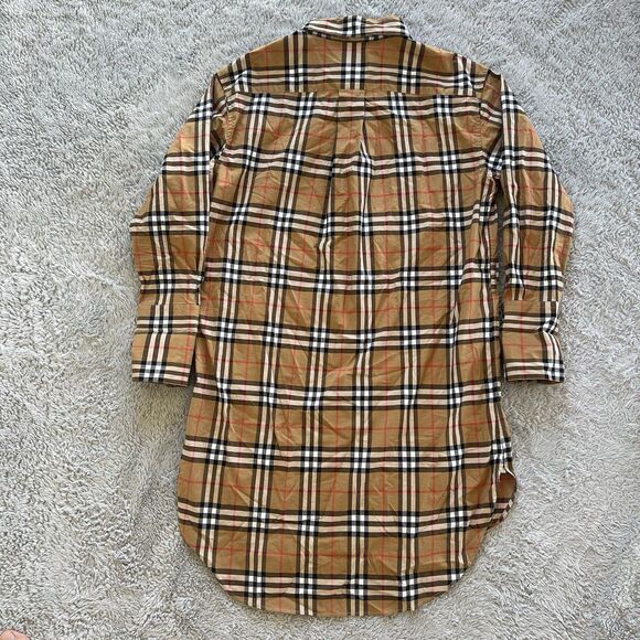Burberry Women’s Nova Check Plaid Rainbow Stripe Shirt Dress Size 8 MISSING BELT - Picture 6 of 6